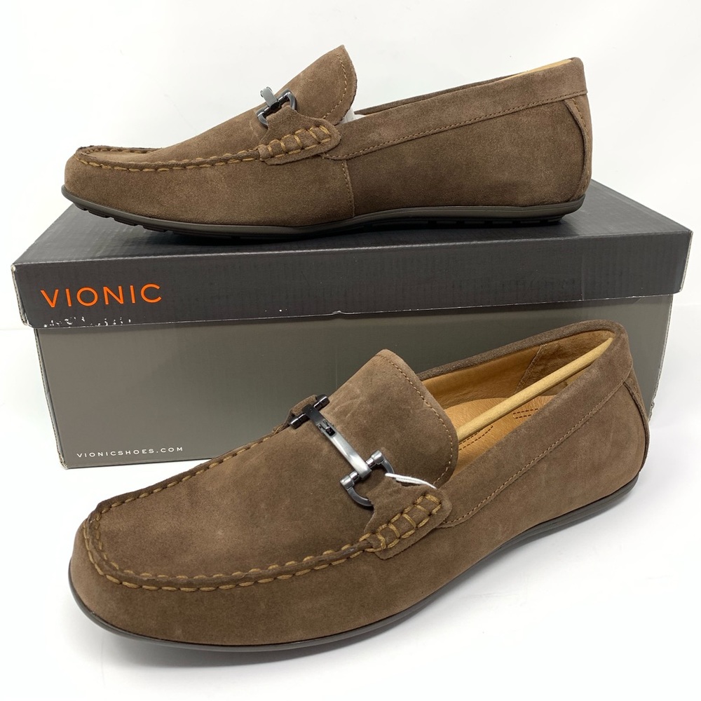 Vionic Brown Suede Moc Loafers NEW